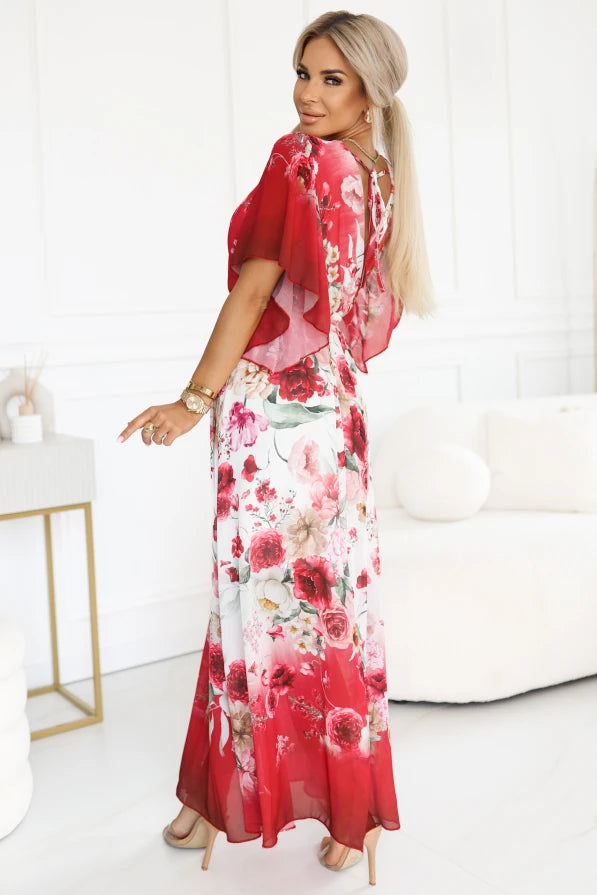 Ariana – elegantiška gėlių rašto suknelė