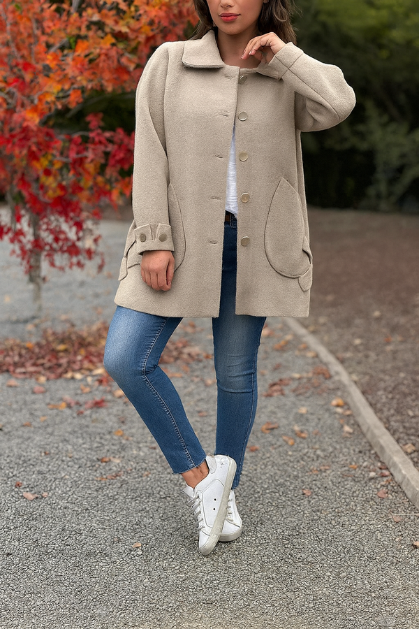 Moana - klasikinis „oversize“ tipo paltas su sagomis