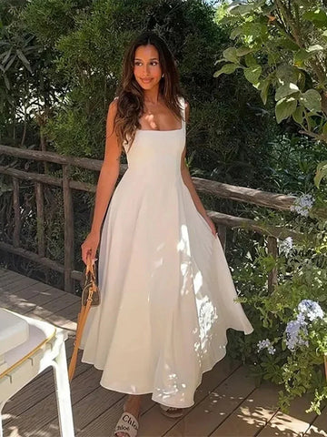 Lana – lengva vasaros midi suknelė