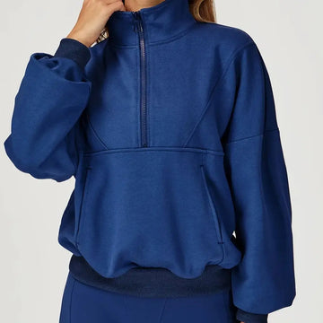 New Autumn Winter Casual Hoodie Zipper Long Sleeved Windproof and Warm Versatile Loose Hoodie Women's Outdoor Running Sportswear