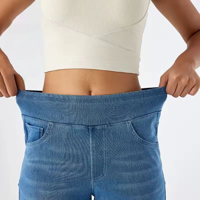 Novelon - aukšto liemens laisvo kirpimo tamprios kelnės